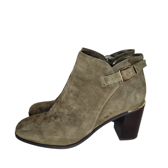BANDOLINO Orelia Ankle Boots Gray Suede Round-Toe Block Heel Women's Sz. 7-1/2M - Picture 4 of 11